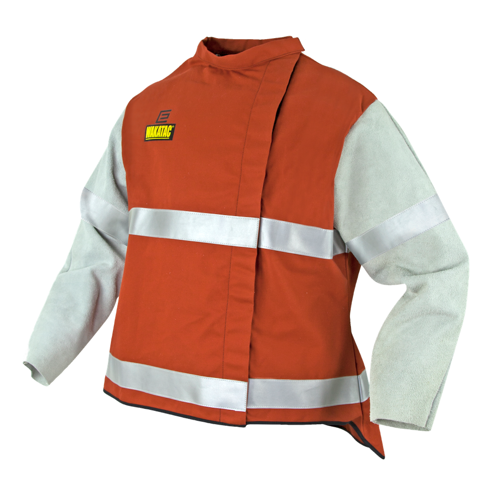 Welders Jackets WAKATAC HI VIZ Proban® Jacket, leather sleeves, reflective trim WAKPJ30T1M MTOMED