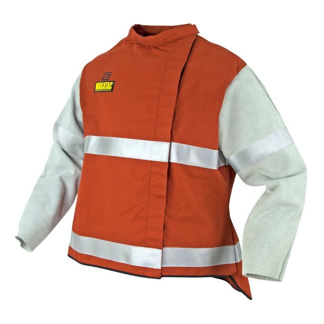 Welders Jackets WAKATAC HI VIZ Proban® Jacket, leather sleeves, reflective trim WAKPJ30T1M MTOMED