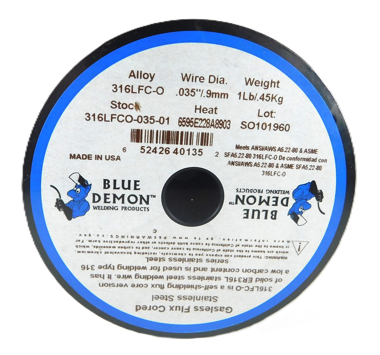 0.9mm/0.45Kg Gasless MIG Wire Stainless Steel 316L