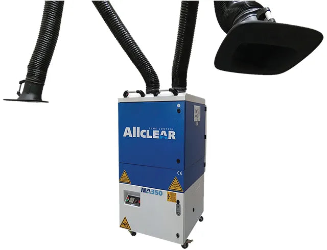 Weldclass Fume Extractor ALLCLEAR MA350 AUTO 3ph/415V with Twin 3m Arms