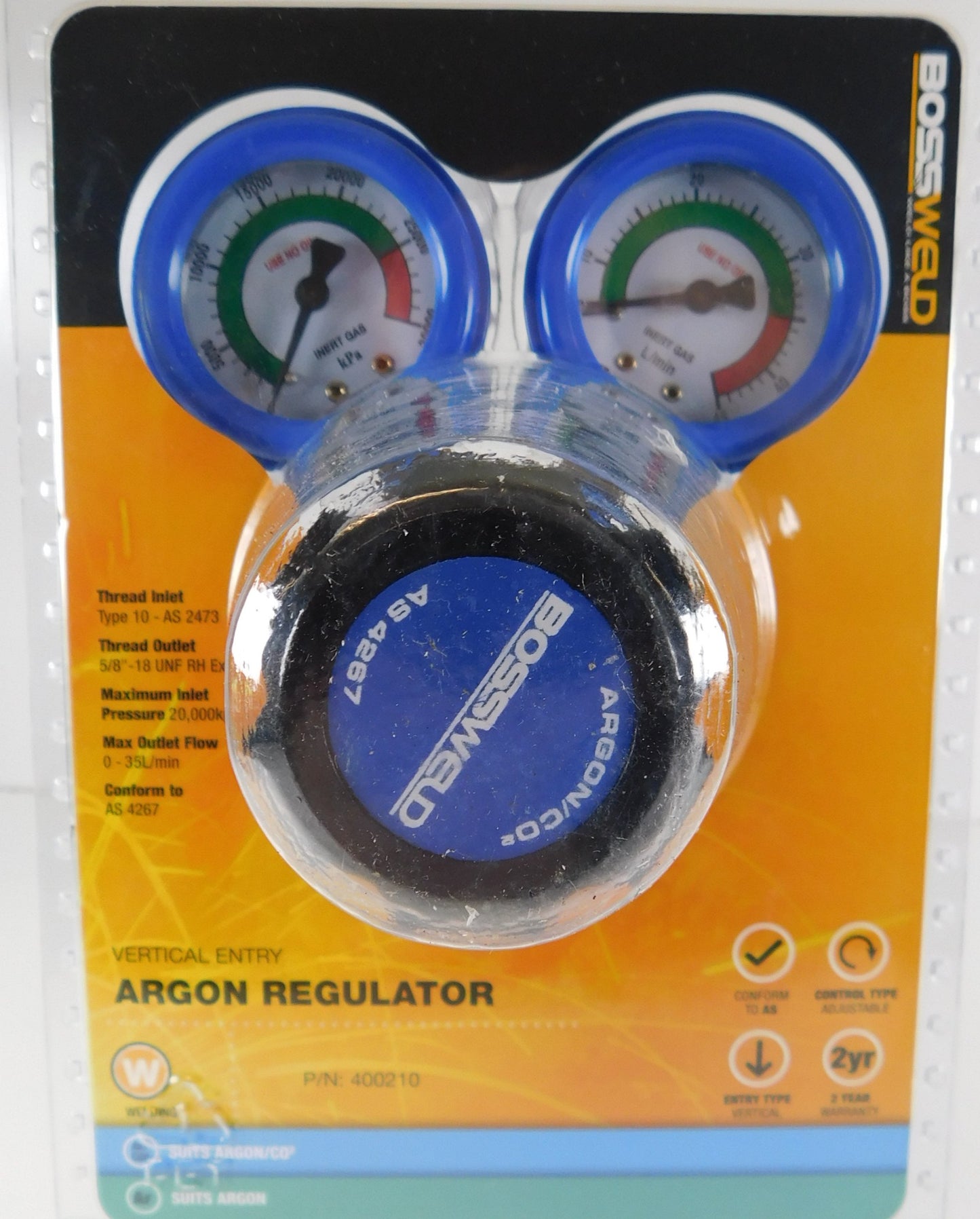 Gas Regulators Argon Twin Bottom Entry Type 10 400210