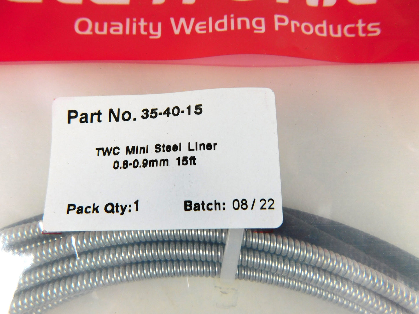 Steel Mig Liners 4.5mtr 0.8-0.9mm Tweco Style 100L 35-40-15